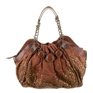 Christian Louboutin Brown Studded Bag